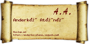 Anderkó Aténé névjegykártya